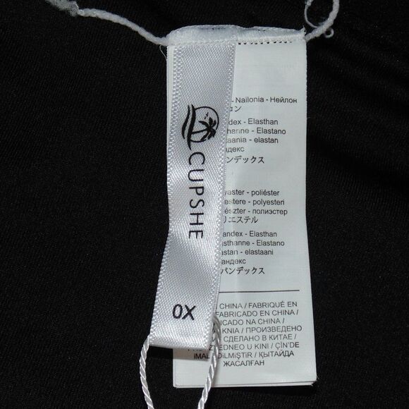 new CUPSHE Bikini Bottom, 0X, Solid Black, Mid-high waist, modest cut - Picture 8 of 9